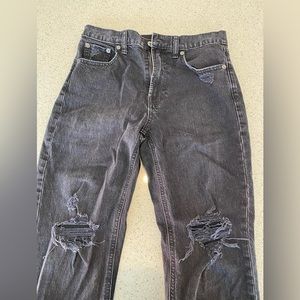 Gap Black Ripped Jeans - Straight- High-Rise